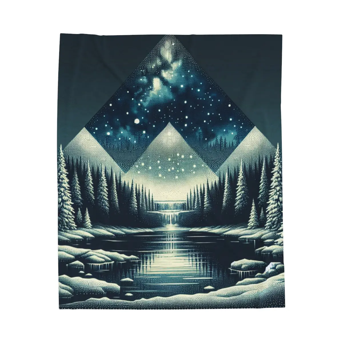 Winter Tranquility Triptych- Plush Blanket