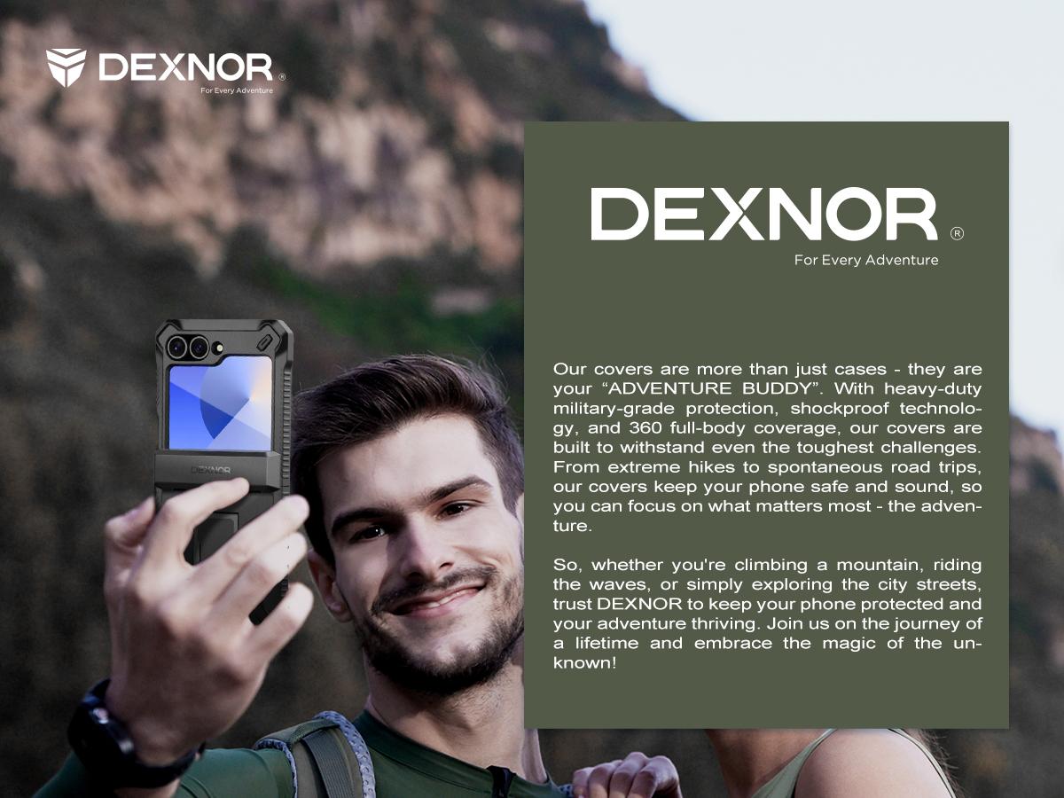 Dexnor for Samsung Galaxy Z Flip 6 Case with Stand & Hinge Protection & Front Screen Protector, Dual-layer Rugged Bumper Case Shockproof Full-body Protective Cover for Galaxy Z Flip 6 (2024)