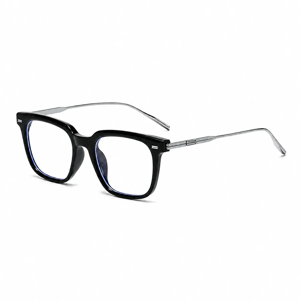 Lyrasses 2.0Horizontal line Black Square Glasses  Anti-Blue Light & Anti-EyeStrain | blue light blockage  Unisex Fashion FramesTrendy Daily Accessory |ldeal for Gifting