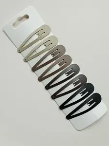8pcs Ombre Matte Women's Plain Color Hair Clips, Casual Trendy Alloy Hair Bb Clips, Cute Hair Accessories for Daily Use
