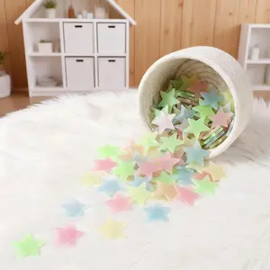 2pcs 1.18 Inch Luminous Wall Stickers, Glow in The Dark Decals for Bedroom & Home, Random Colors