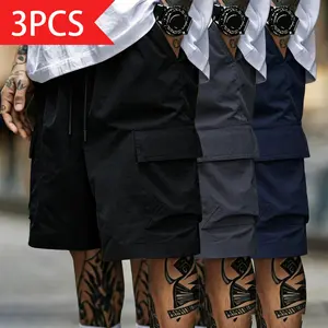 Men’s solid-color athletic shorts with a drawstring waist, breathable casual design with elastic waistband and pockets—ideal for summer wear and everyday men’s bottoms.