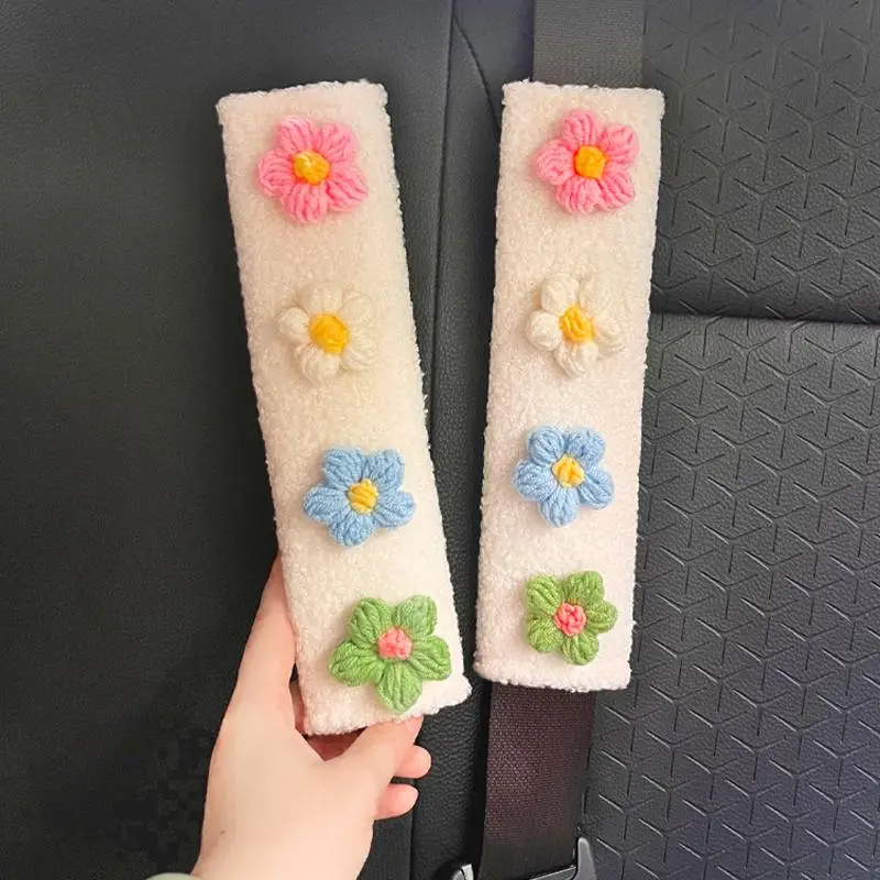 Car Seat Belt Cover, Cute Flower Pattern Car Seat Belt Shoulder Protector for Gift, Car Accessories for Interior Decoration, Cute Gift For Women, Spri