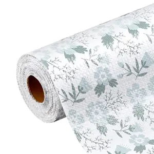 VEVOR Drawer and Shelf Liner for Kitchen Cabinet, Non-Adhesive Non-Slip Thick Refrigerator Liners, Waterproof Shelf Paper, Cupboard Bathroom Drawer Mats, PVC Fridge Lining for Shelves, Floral, 23 FT