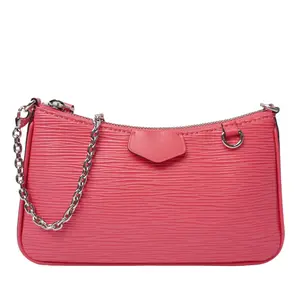 Pre-owned Louis Vuitton leather Shoulder Bags Epi Easy Pouch On Strap Dragon Fruit