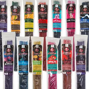 Blunt Black Jumbo Hand Dipped 19" Incense Sticks 30-Stick Packs - Assorted Scents With 1 Incense Holder