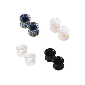 8pcs Soft Flexible Silicone Ear Gauges Tunnels Double Flared Earrings 0g 00g 1/2 Colored Plug Tunnel  Coppk011a