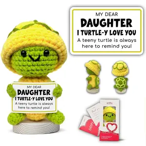 Positive Turtle Crochet with Emotional Message My Dear Daughter I Turtle-Y Love You, Daughter Gift from Mom Dad for Christmas Graduation Birthday Handmade Crochet Animal Decor