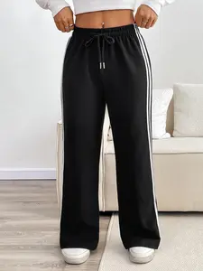 Women's Side Stripe Drawstring Waist Sweatpants, Casual Comfy Jogger Pants for Daily Wear, Ladies Bottoms for All Seasons, Workout Clothes Women