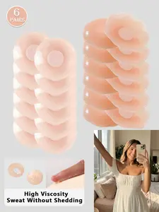 6Pairs Sticky Bra Reusable Silicone Boob Tape Niple Cover Reusable Nipple Covers Patches Strapless Invisible Self-Adhesive Accessories