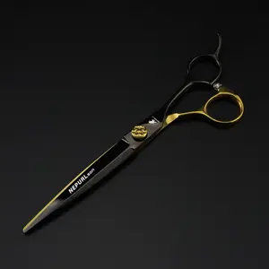 7.0 Inch Gold High-End Hair Cutting Scissors, Stainless Steel Material, Ergonomic Design for Right Hand, Unisex Home Use