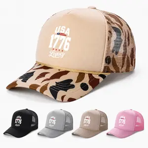 "USA 1776 Legacy" Men's Patriotic Trucker Hat - America Printed, Vintage Mesh Cap, Adjustable Snapback, American Flag, Outdoor Streetwear Fashion Accessory, Political Campaign Accessory, America Printed Hats
