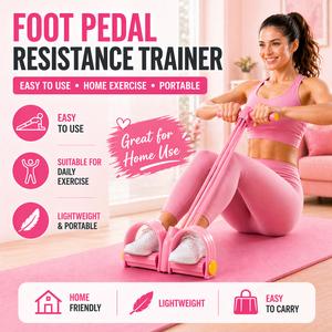 6-Tube Pedal Resistance Band, Portable Elastic Pull Rope for Home Yoga，Portable Foot Pedal Puller with 6 Tubes, Home Gym Stretching Equipment，6 Tubes Pedal Resistance Rope, Portable Home Exercise Band