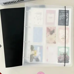 A4 Size 900 Pockets Card Storage Book, Black/Clear Binder Collect Photo Album, Fit For 3 Inch Postcards, Loose Leaf Organizer Ho