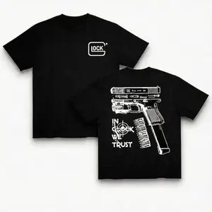 In Glock We Trust Street Style T-Shirt | 100% Cotton Graphic Tee | Suitable for all seasons - classic styles, fun graphic tee shirts, base layers, casual streetwear, suitable for both men and women.