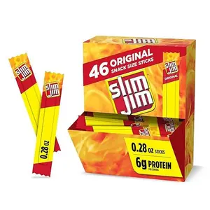 Slim Jim Smoked Meat Sticks, Original Flavor, 6g Protein Per Serving, Snack Size, Stocking Stuffer, 0.28 oz. (46 Count)