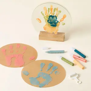 Layers of Love Family Handprint Kit – Personalized Acrylic Keepsake with Wooden Stand, Safe DIY Gift for All Ages