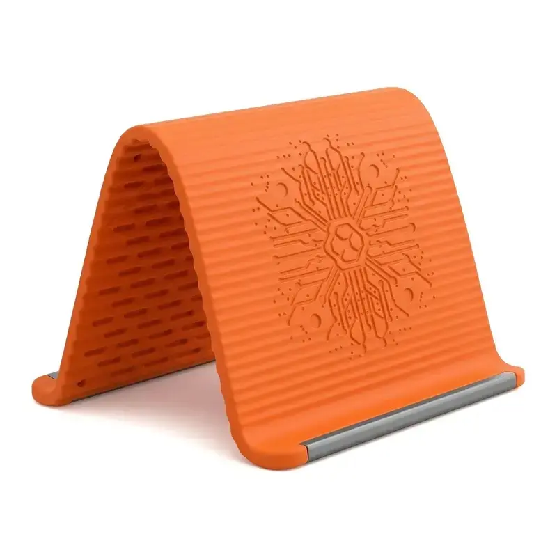 Flexible Silicone Aluminum Phone Holder Stand, Smartphone Bendable Rollable Foldable Design, Universal Adjustable Anti-Slip Desktop Mount, Portable Ergonomic Holder, Cellphone Accessory, Folding