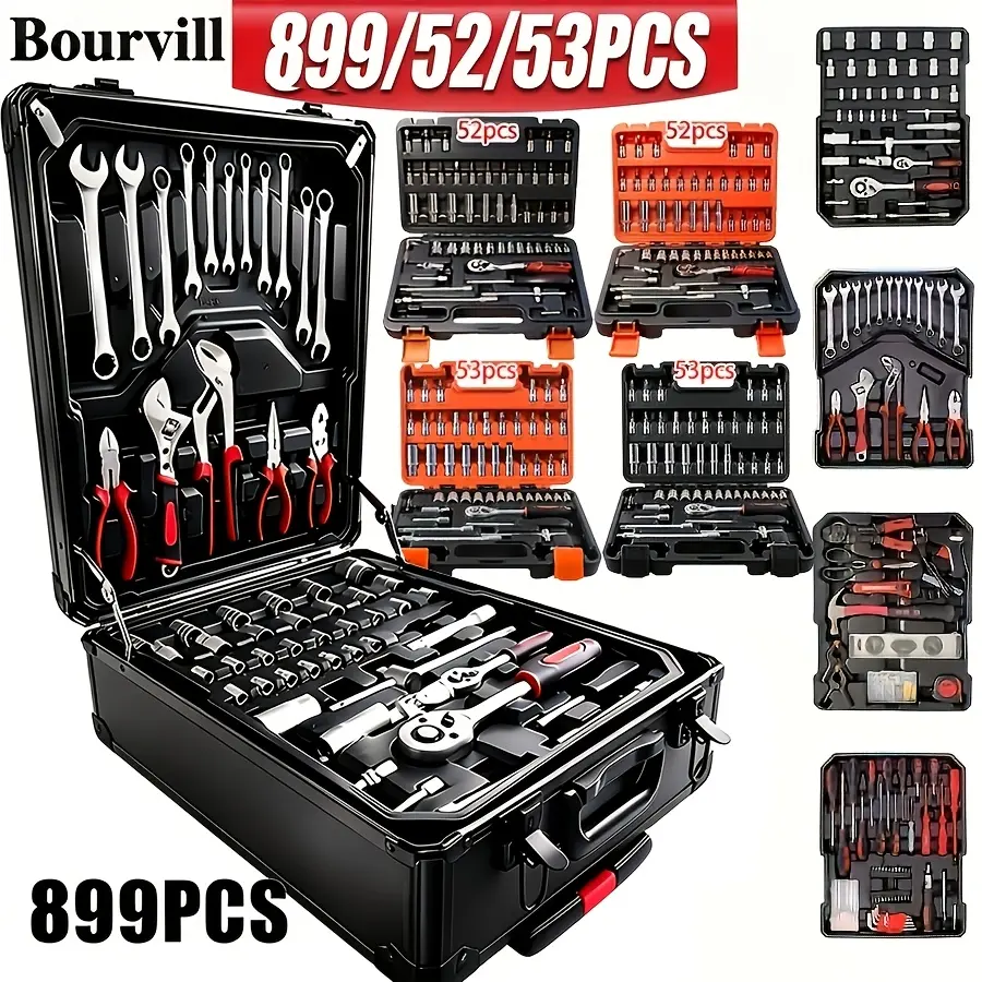 899/52pcs Professional Tool Set, Multi-functional Toolbox, Portable Design, For Home And Car Repair, A Tool Set For Enthusiasts And Professionals, A Gift For Friends, Local Shipping