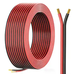 1 Roll 10/12/14 Gauge 2 Conductors Electrical Wire, Red Black Cable, Flexible Low Voltage PVC Copper Clad Aluminum Extension Cord for DIY Projects，Home decoration/wiring，LED Strips，Car speakers，Home Appliances，Audio equipment，Amplifier