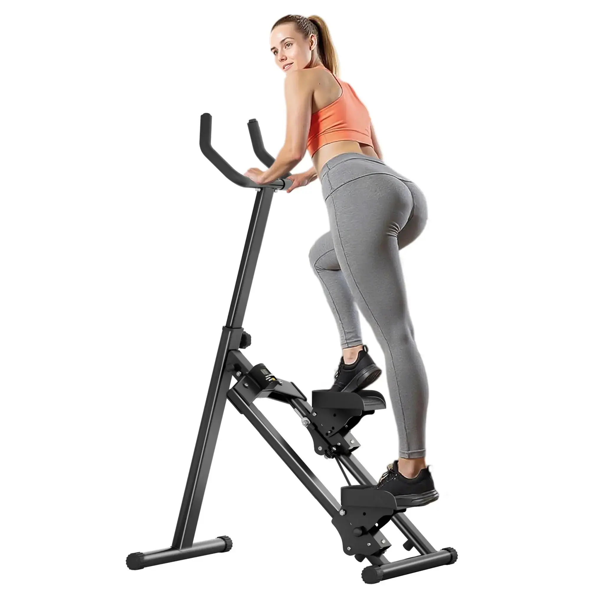Stair Stepper with Handrails – Foldable, Multi-Speed, Digital Display, Phone Holder, Heavy-Duty Steel Frame – Perfect Home Gym Gift