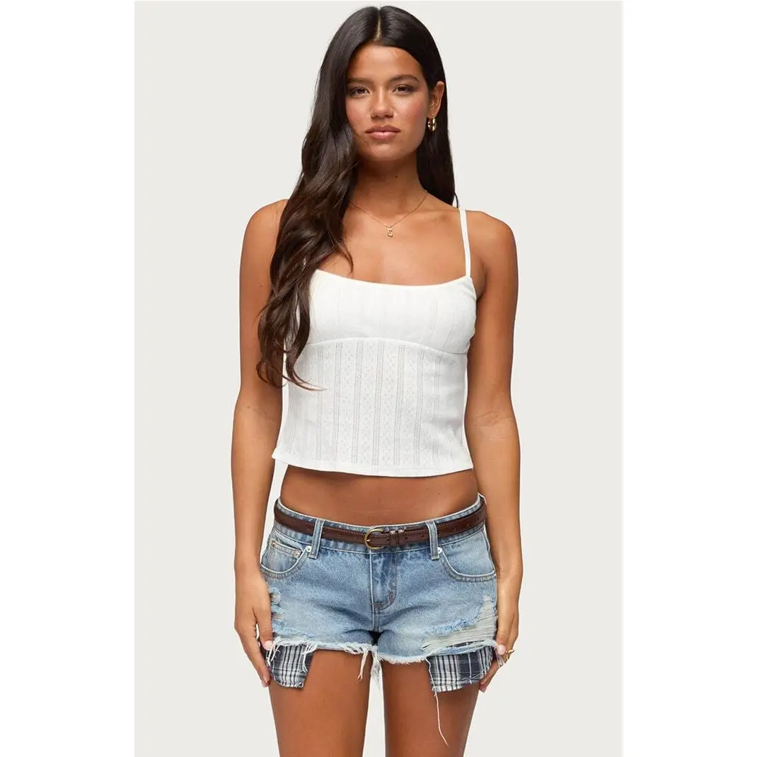 Edikted Women's Aivy Pointelle Tank Top