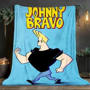 Johnny Bravo Cartoon Pattern Soft and comfortable home blankets, small throw blankets, nap blankets, perfect Christmas gifts for friends and besties. Super soft heat-pressed blankets.Y251210059