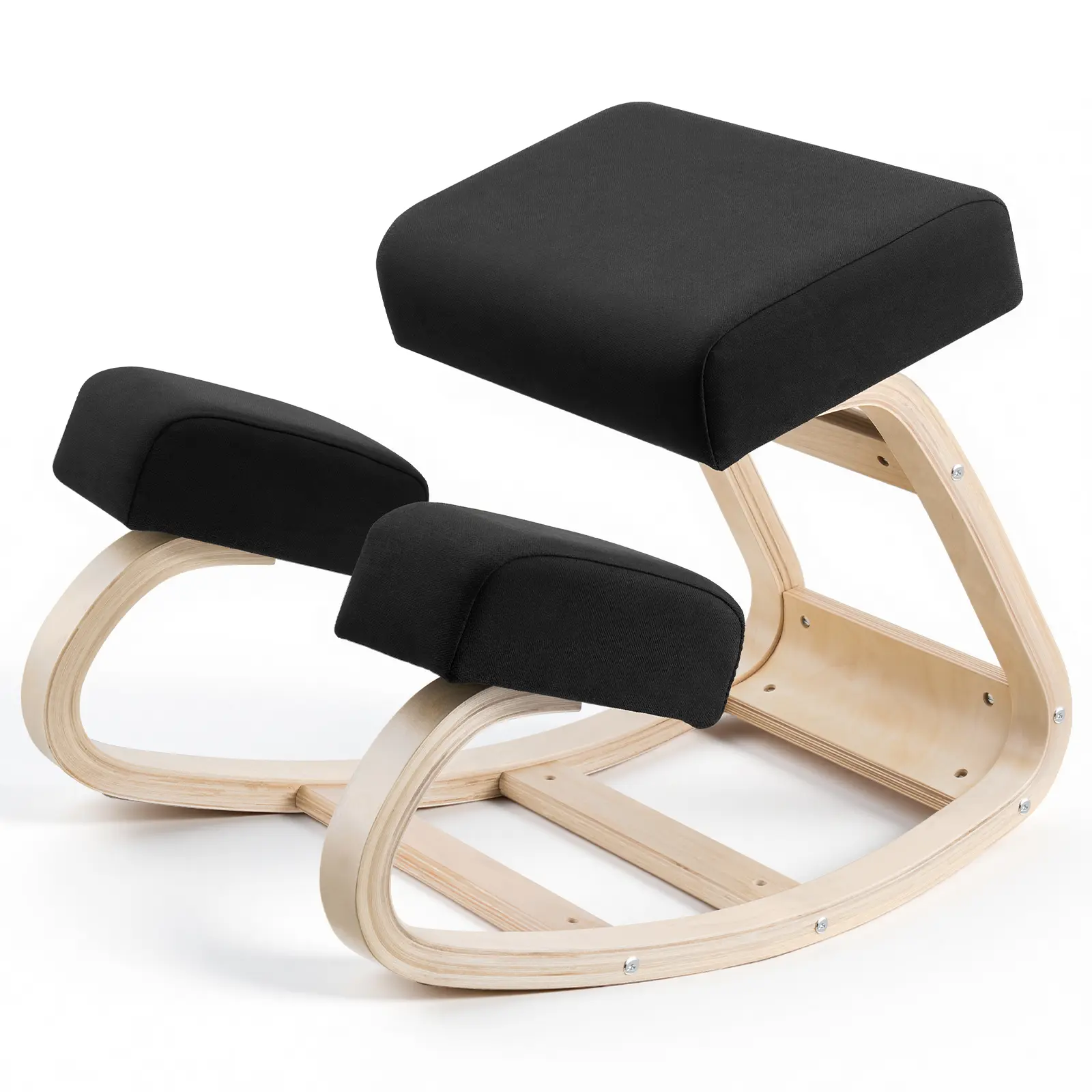 VEVOR Cushioned Heavy-Duty Kneeling Chair, Office Furniture with Solid Wood Frame, Thick Foam Cushions, Adjustable Height, Natural Neck & Back Pain Relief, Ideal for Home & Office Use (Father's Day Gift), Cushioned Kneeling Chairs, Heavy-Duty Kneeling Cha