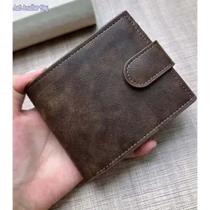 2026 new dark line craft leather texture horizontal business men's wallet short wallet multi-card position hinge men's wallet