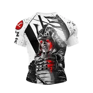 2023 New No gi Bjj Shirts jiu jitsu kickboxing Training Rashguard Polyester Spandex Compression Sublimation Sports Gym Blouses