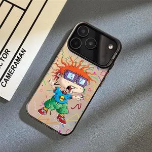 Cartoon R-Rugrats Cute Phone Case for iPhone 17 16 15 14 13 12 Pro Max Air | Multicolor Matte Laser Metallic Phone Case | Aurora Gradient Finish with Smooth Matte Texture | Durable Scratch-Resistant Anti-Fingerprint Protective Cover