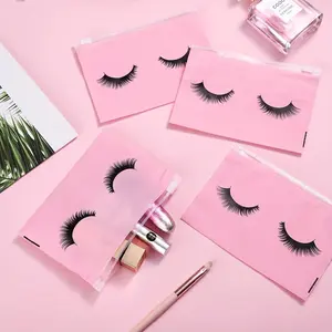 30pcs Eyelash Pattern Zipper Makeup Storage Bag, Waterproof & Sulfate-Free Cosmetic Pouches, Makeup Organizer Pouch for Makeup & Beauty Tools, Waterproof Eyelash Aftercare Bags, Ideal for Travel & Toiletry Organization