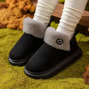 LISM 's Faux- Lined Slip-On Clogs - Thick Slip-Resistant Sole Winter Warm House Shoes with Backstrap, Plush -Like ( Upper & Synthetic) - Cozy Indoor/Outdoor Slippers for All-Day Comfort