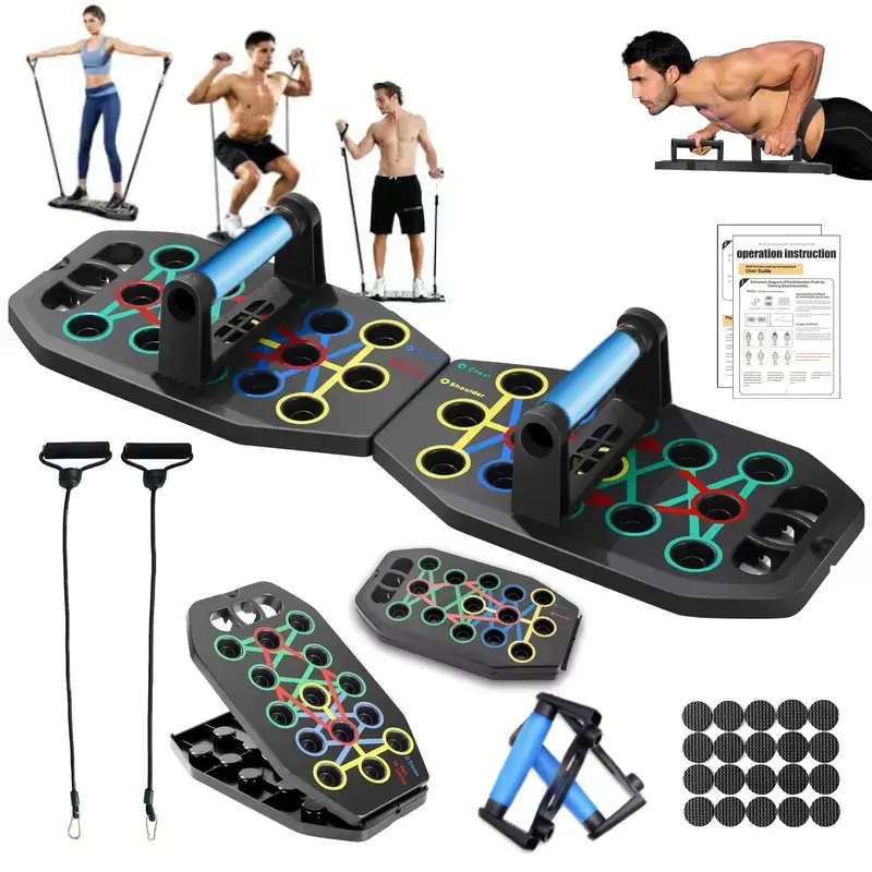 Multifunctional Foldable Push Up Trainer Board - Enhance Chest Muscle Strength, Boost Home & Gym Workout Efficiency, Ergonomic Design for Comfortable Exercise, for Home and Gym Workouts,summerwins,father'sdaygifts,bathingsuitwomenset