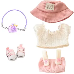 Clothes for Dolls Accessories(NO Doll), Stylish Kawaii Outfit Set 5 Pieces Suitable for 15cm 17cm Doll, Doll Clothing Set Replacement