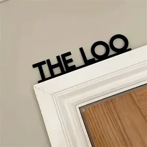 Fashionable Modern Metal “THE LOO” Bathroom Door Sign, Wall Art Decoration for Interior Spaces, Indoor Home Decoration, Perfect Gift for Homeowners and Holiday Decorations, Wooden Home Sign, Signage