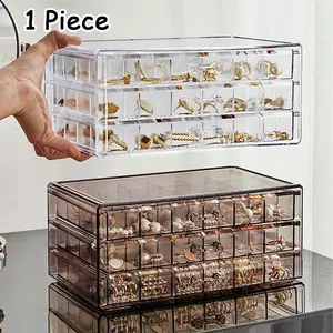💅 72 Grids Multi Compartment Design Nail Art Charms Organizer, 3-Layer Acrylic Storage Box for Rhinestones, Dustproof Manicure Tool Case, Beauty Supplies Organizer