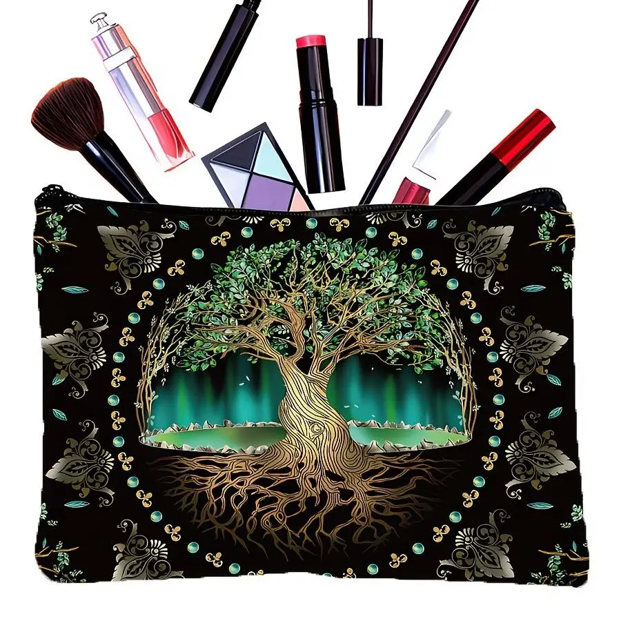 Vintage Floral Makeup Bag - Large Capacity Portable Beauty Storage Pouch, Multi-Style Waterproof Zip-Top Cosmetic Organizer, Cosmetic Travel Bags with Complimentary US Shipping