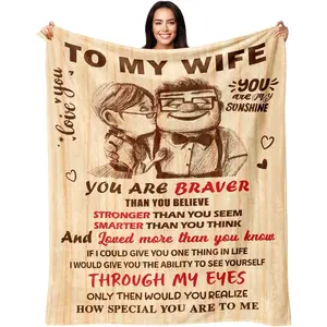 Mothers Day Blanket Gifts for Wife from Husband - Wedding Anniversary Romantic Gifts for Women - Wife Birthday Gift Ideas - I Love You Gift for Her - to My Wife Blanket 50"x60"