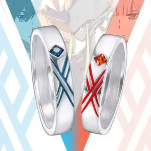Anime Darling In The Franxx Ring HIRO ZERO TWO Cosplay Adjustable Unisex Couple Lover Rings Jewelry  Party  Accessories