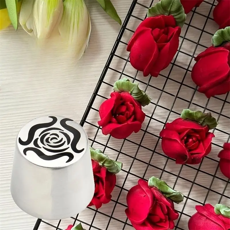 1 Count,Extra Large Stainless Steel Nozzle ,Birthday Christmas Cake Rosebuds DIY Piping Tips Cupcake Decoration Baking Tool, Cake Decoration Supplies, Pastry Decorating Tools, Baking Accessories