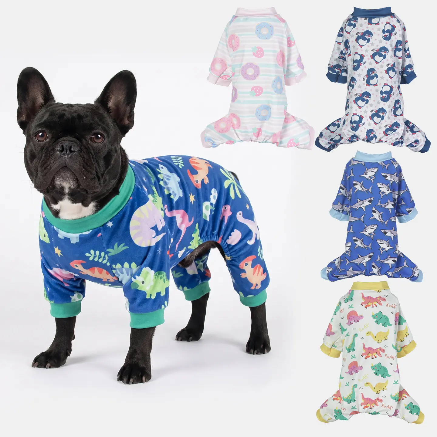 Dog Pajamas 4 Legs Warm Pet Jumpsuit Soft Sleepwear for Small Medium Dogs Indoor