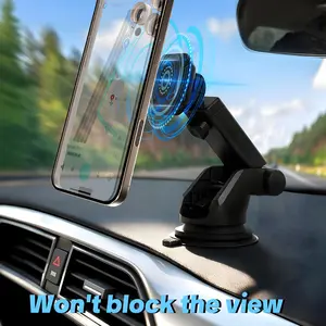 【HiEHA】Magnetic Suction Cup Car Mount, Stable CarPlay Holder for 7-Inch Monitors & Phones, Flexible Adjustable Dashboard/Windshield Mount with Strong Magnet, Easy Installation & Universal Compatibility