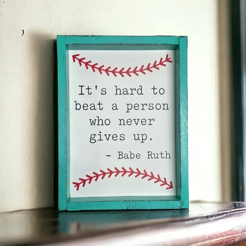 Sports Quote Poster, Baseball Babe Ruth Print, Room Boys Decor