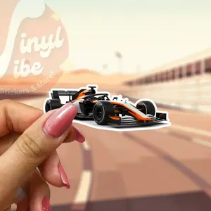 F1 McLaren Vinyl Sticker - Unique Design for Personalizing Various Items, 3" or 2" Long, Durable, Water-Resistant, Versatile Use