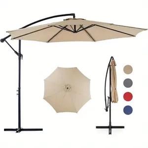 9ft Outdoor Patio Umbrella 8 Ribs 73.2 Sq.ft Shade Adjustable Angle Ventilation UV Protection Garden Deck Poolside Canopy