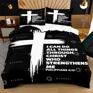 Faith Cross Totem 2/3-Piece Bedding Set, High-Density Duvet Cover, Comfortable Lightweight, Wrinkle-Resistant, Fade-Resistant