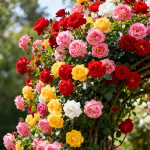 200 Rare Rainbow Rose Seeds - Multi-Color Roses for Home Garden and Potted Decorations