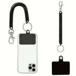 Phone Lanyard Tether with Patch, Stretchy Phone Wrist Strap and Phone Case Anchor Anti Theft Strap, Phone Accessories for Outdoor Hiking Skiing Climbing