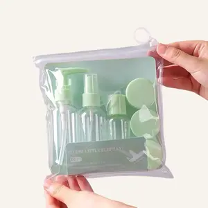 Skincare Product Storage Travel Toiletry Set of 7 Pieces Green